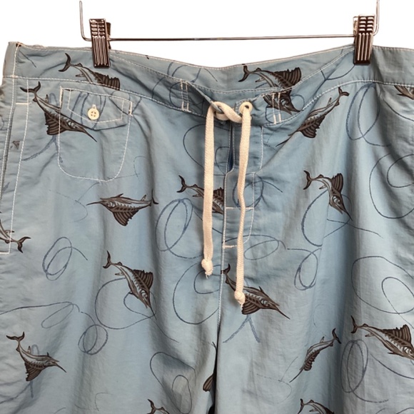 Tommy Bahama Swim Trunks Size‎ Large Marlin Relax Surf Shorts Blue With Pockets - Picture 2 of 7